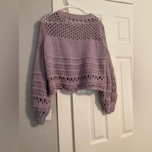 Karlie purple crop top sweater